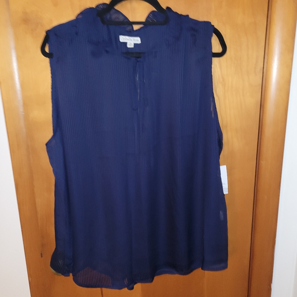 Ophelia Roe Navy Stripe Tank Blouse